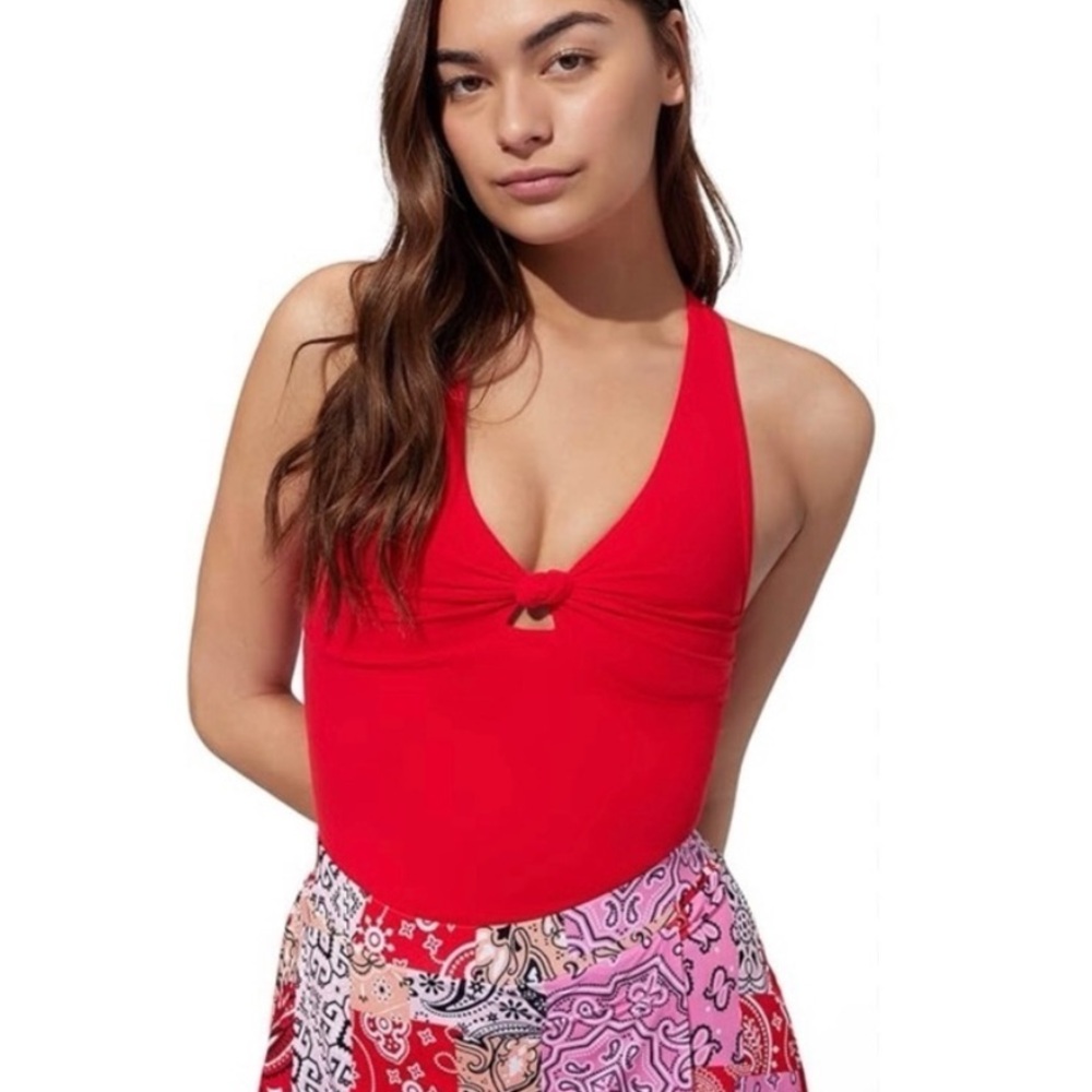 EleVen by Venus Williams | Rock Star Tennis Tank Red Racerback Knot-Front